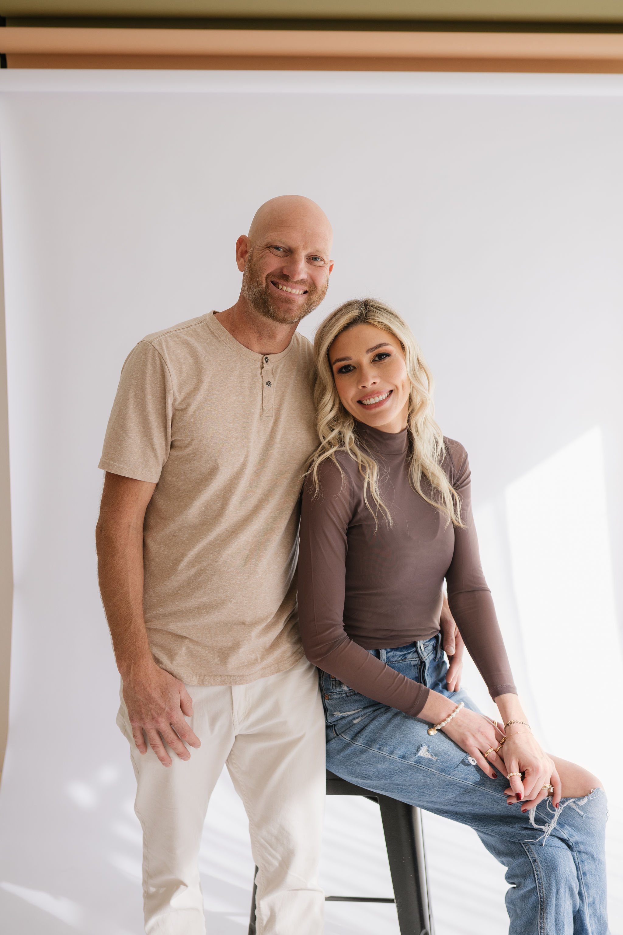 Justin Jones with Kimberli in a studio lifestyle portrait