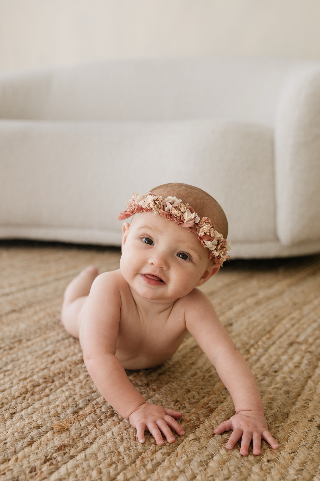 Pippa in a floral toddler lifestyle portrait